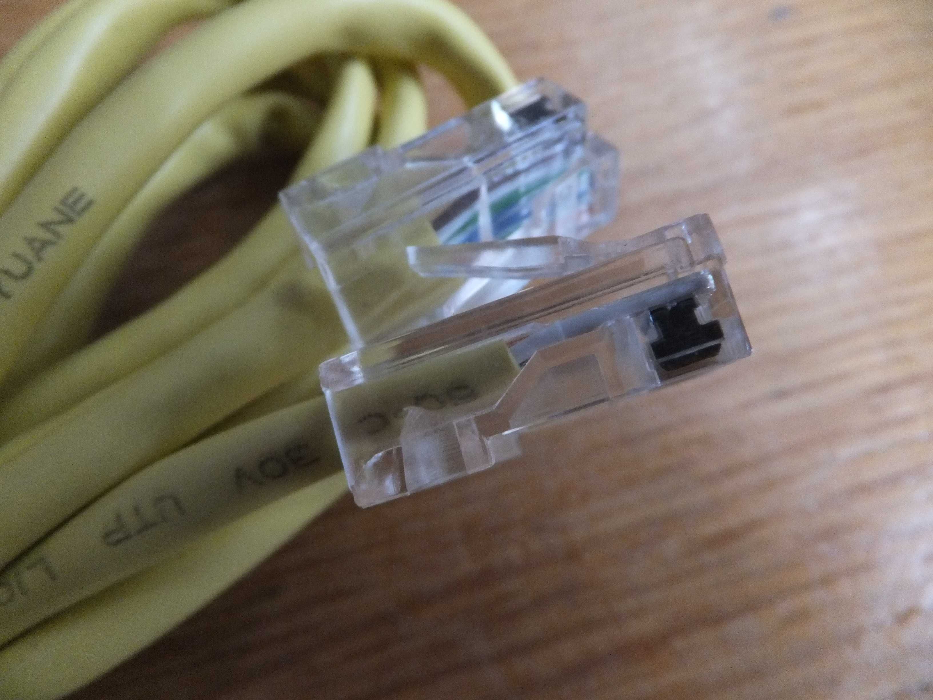 Kabel sieciowy CAT.5e 26AWG 30V UTP złącze długość 150cm żółty skrętka