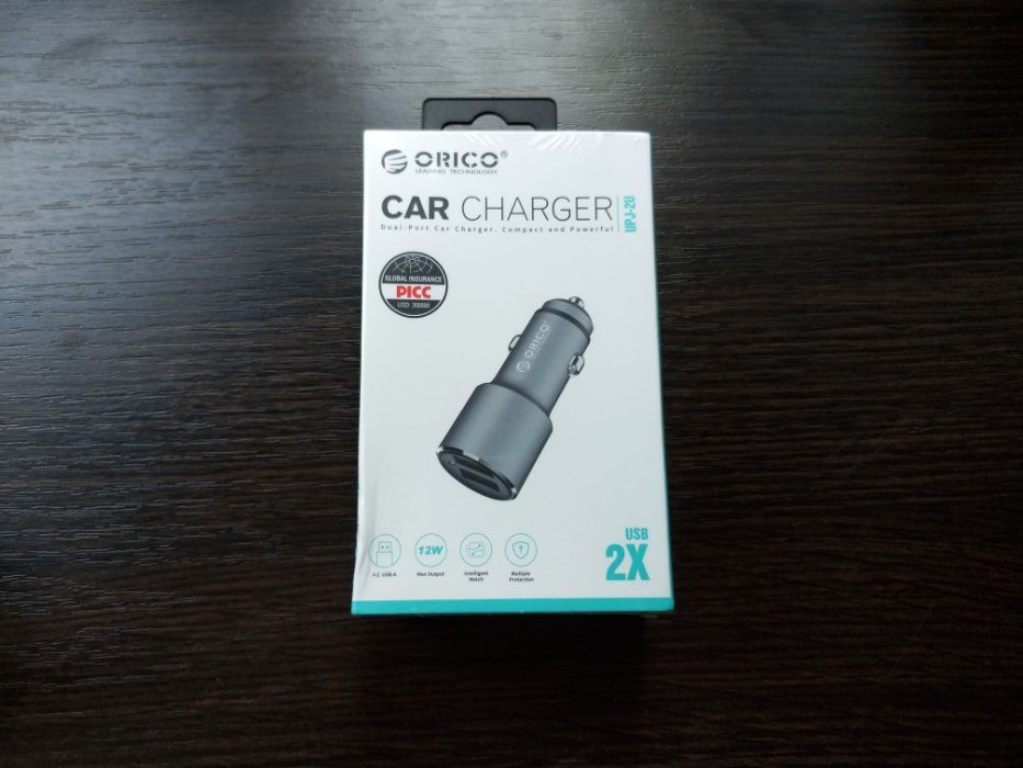 Orico UPJ-2U оригинальное автомобильное зарядное на 2 USB 12/24В 12Вт