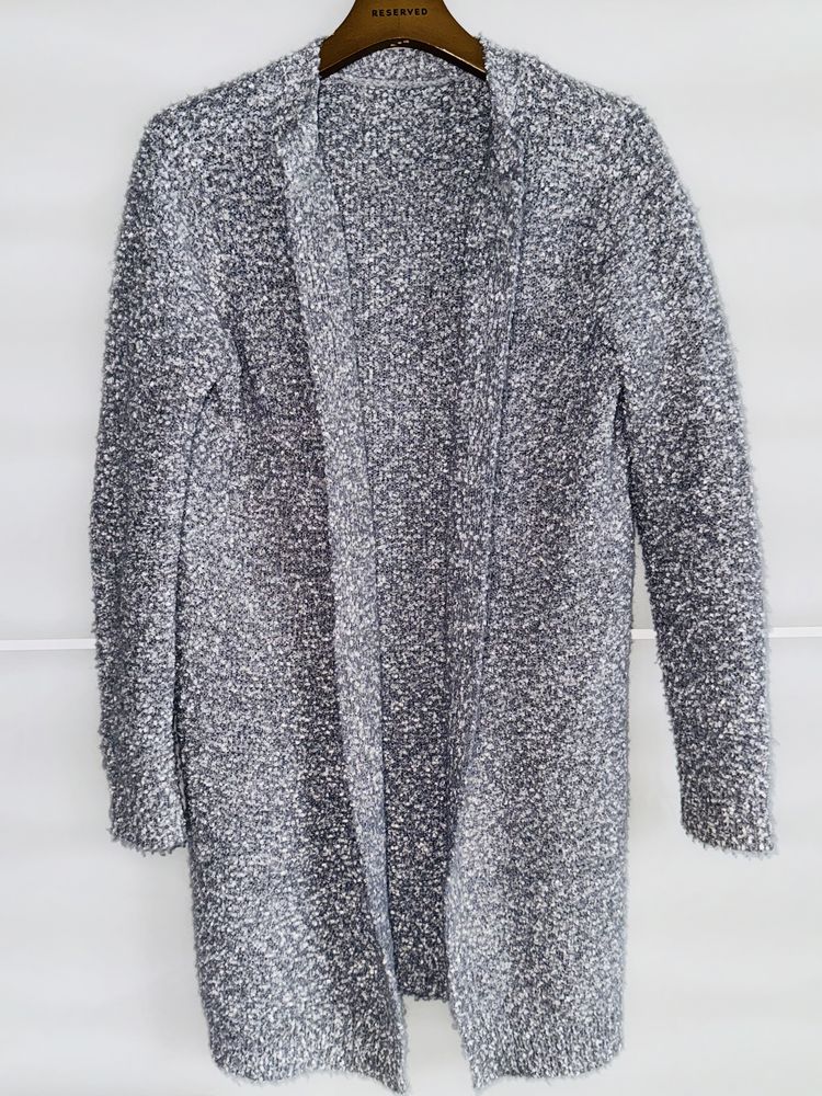 Sweter szary Gruby długi miły luźny Mohito S 36 40 l gruby
