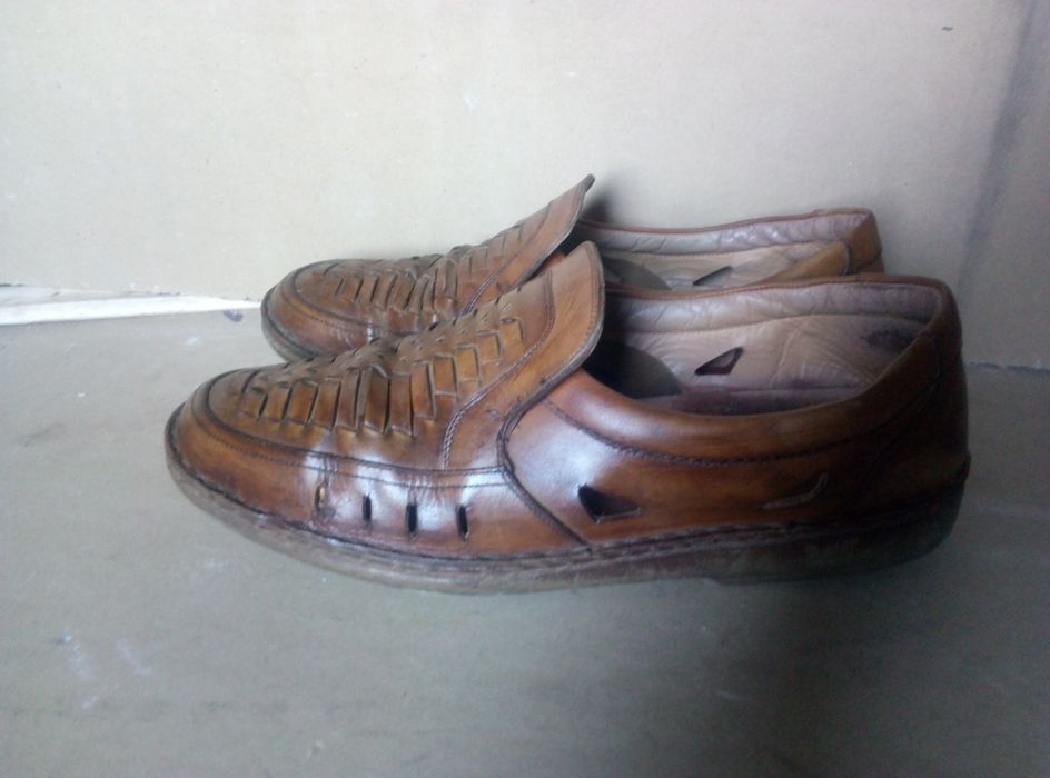 Мокасины туфли летние кожаные