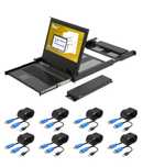 Przełącznik KVM do montażu w szafie rack z monitorem LCD 17,3 cala,