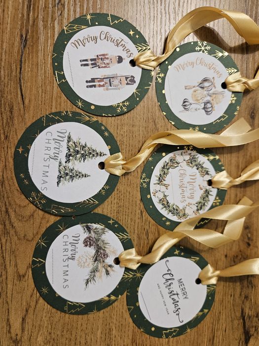 Świąteczne zawieszki, bileciki, karneciki bożonarodzeniowe