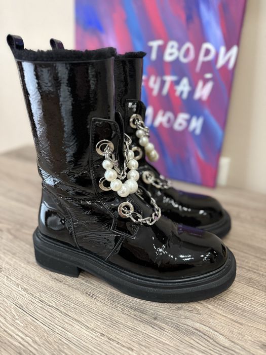 Женские лаковые ботинки attico зимние
