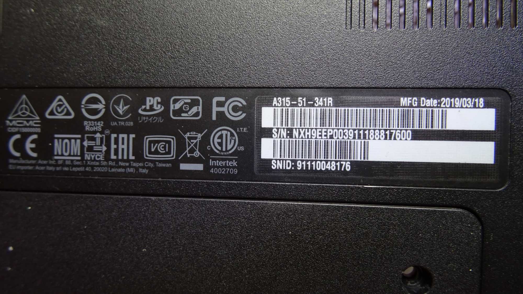 Acer Aspire 3 A315 obudowa dolna kadłubek oryginał