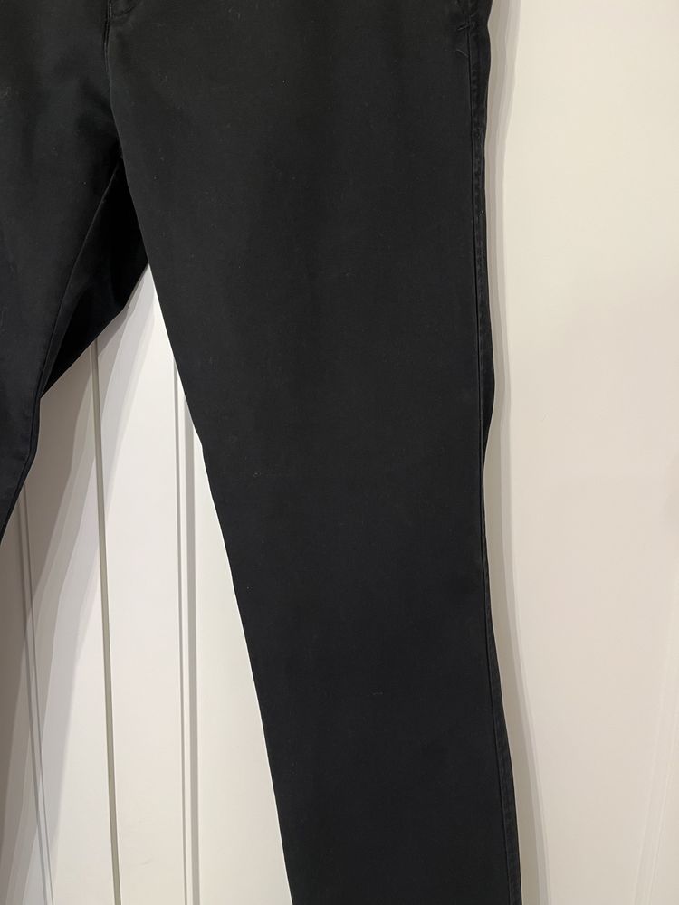 Idealnie czarne spodnie męskie rozm 50 L, bawełna + elastan