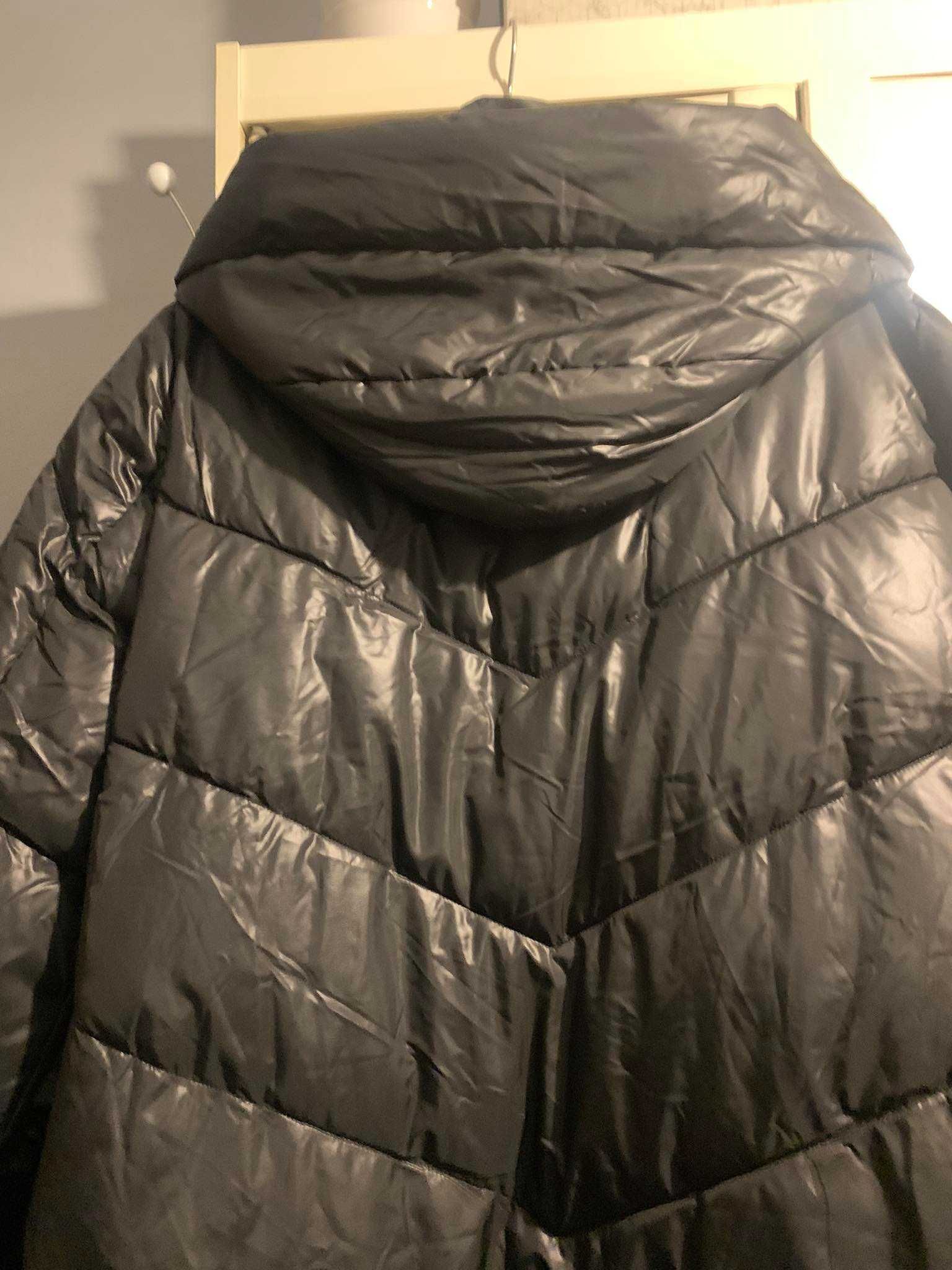GREENPOINT nowa kurtka płaszcz puchowy pikowany oversize kaptur duża