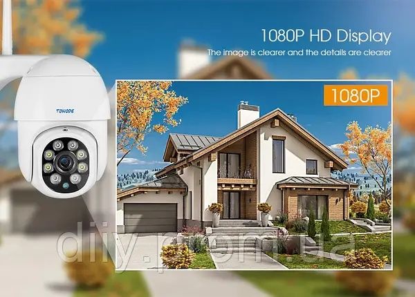 Вулична IP-Камера TOWODE  1080P 2MP WiFi 4X PTZ Зум ІК