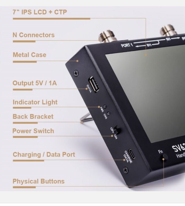 Аналізатор спектру SV6301A 7" LCD 6.3GHz VHF UHF Vector Network