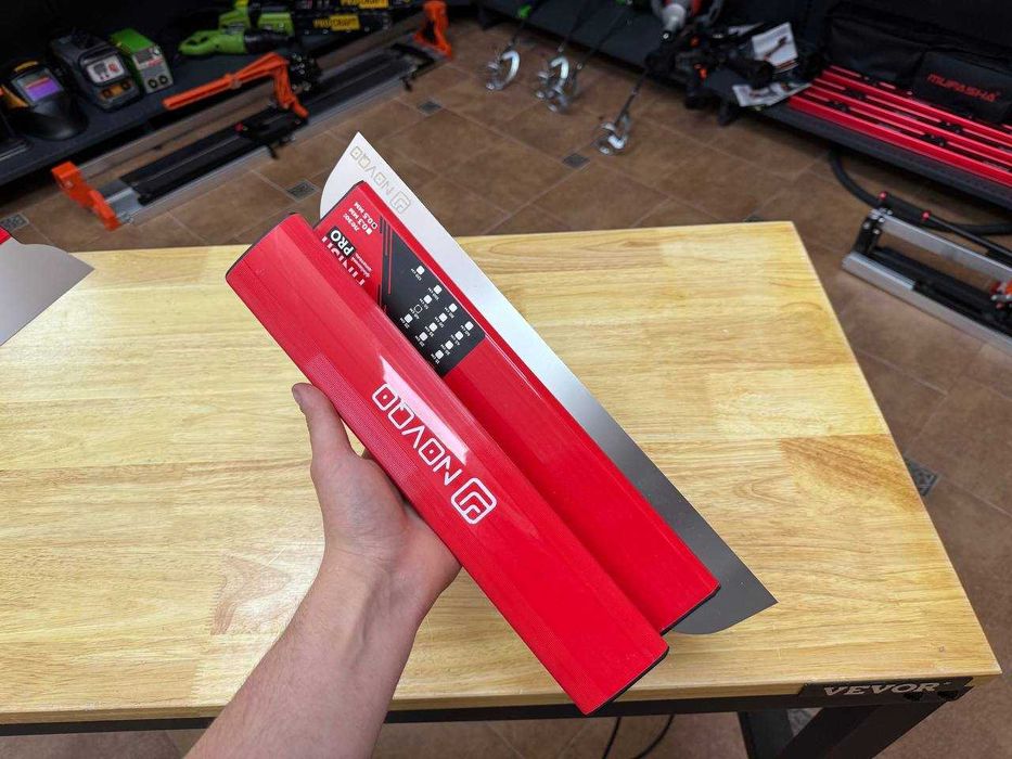 Будівельний Шпатель Novqo 400 мм з нержавійка | Змінне лезо 0.5мм