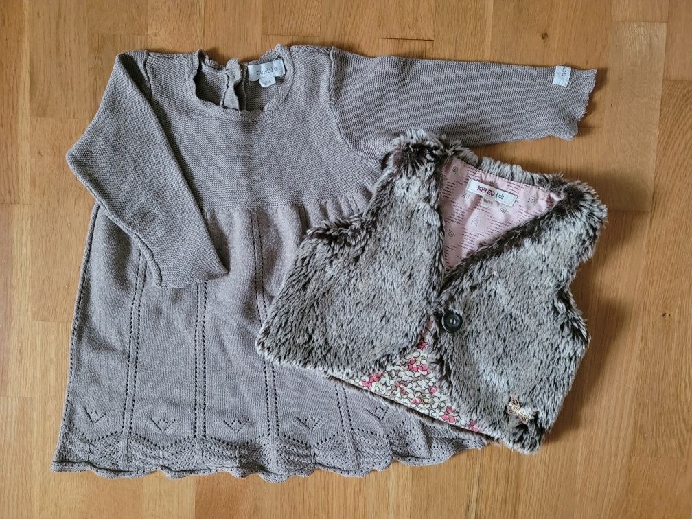 Zestaw dla dziewczynki 74: sukienka Newbie i kamizelka Kenzo