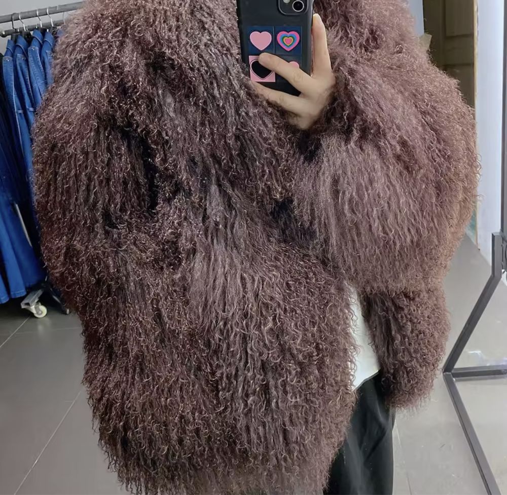 Kontantto futro naturalna lama xs-5xl