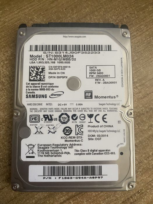Dysk hdd do laptopa 1000GB