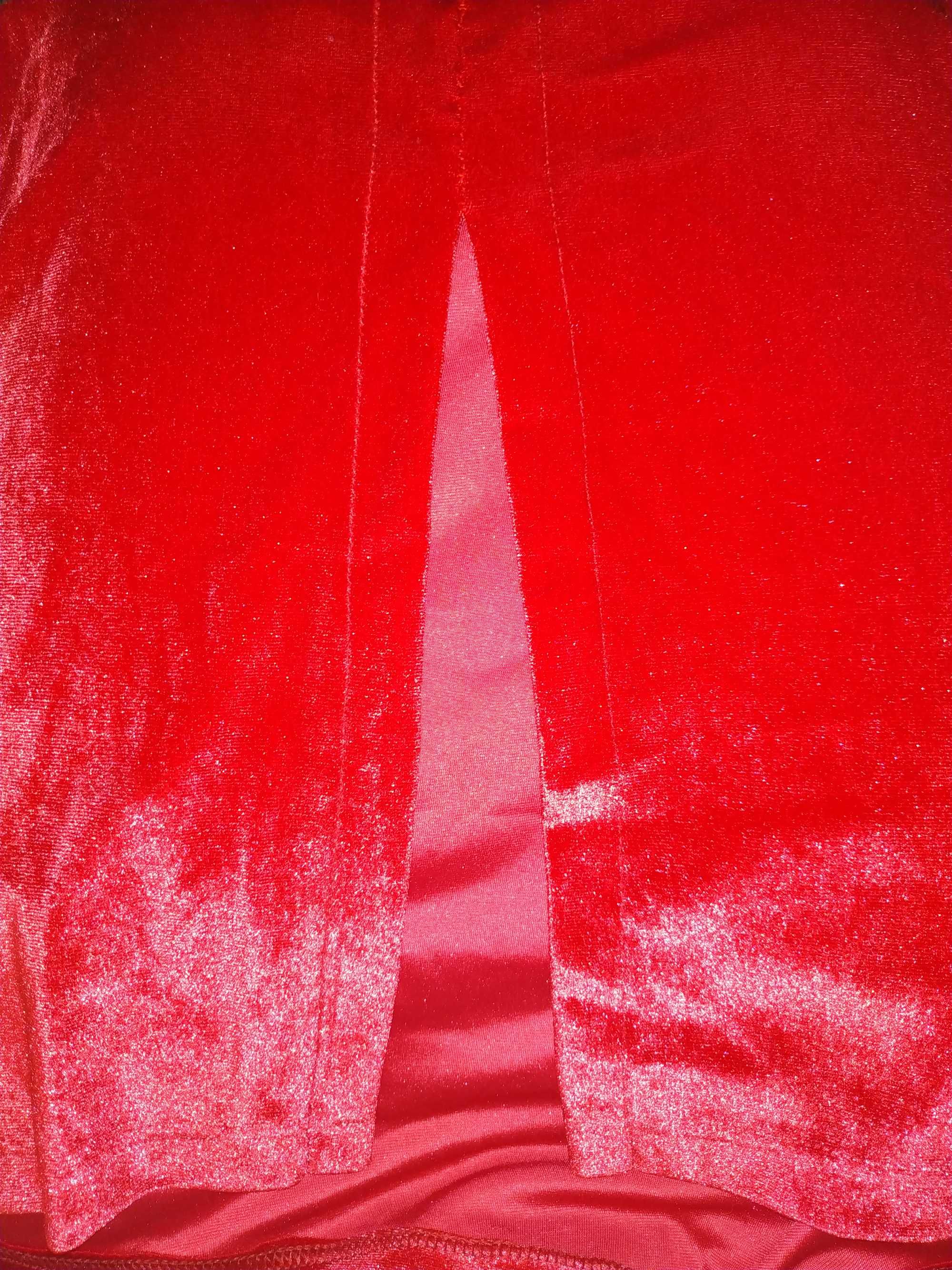 Эфффектное брендовое красное бархатное нарядное платье 44-46 р.