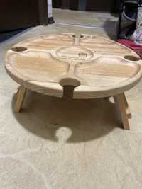 Деревянный столик фуршет