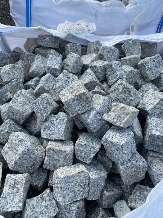 Kostka granitowa szara 1 gat. granit kamień kostka bruk na podjazd