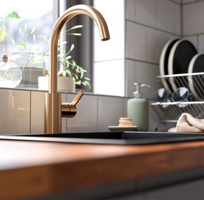 Золотий змішувач НОВИЙ колір латуні економний ікеа