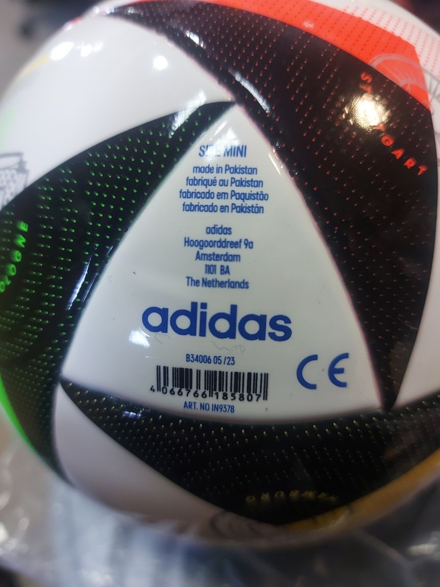 Міні- футбольний м'яч унісекс adidas  EURO 2024 - БІЛИЙ/ЧОРНИЙ/GLORY