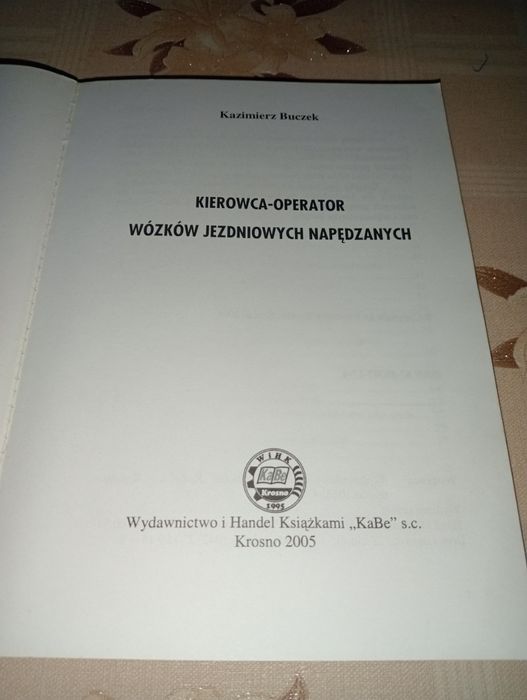 Książka Kierowca - Operator Wózków Jezdniowych Napędzanych