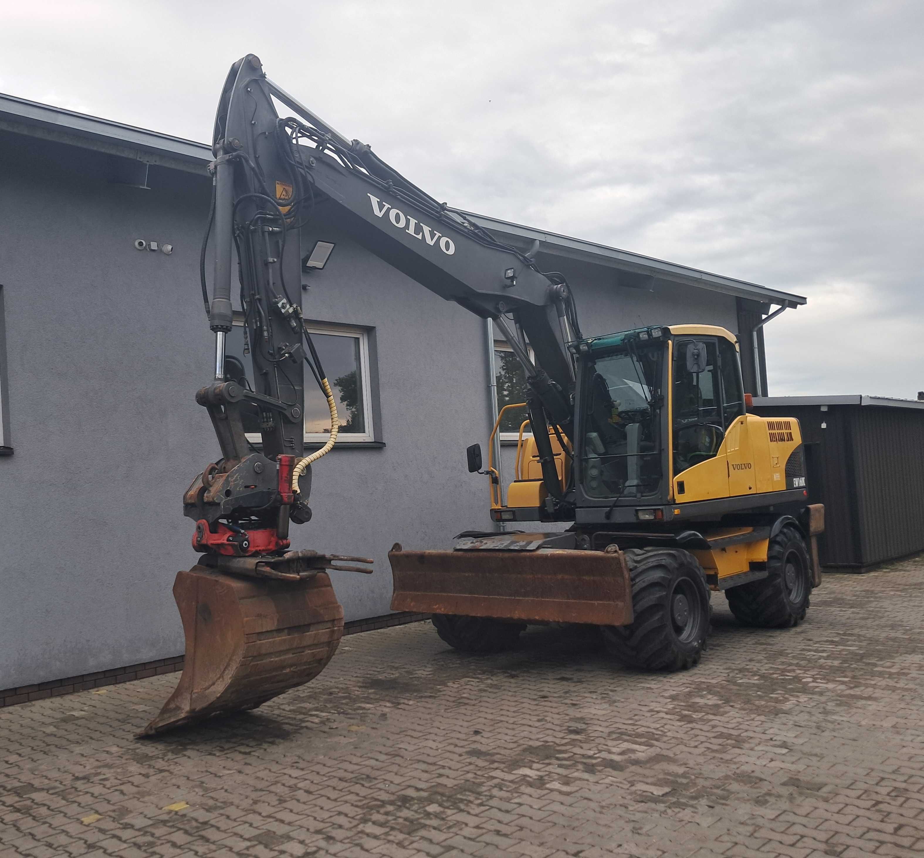 VOLVO EW 160C ROTOTILT Szczypce Indexator Podpory + Pług GPS 3D