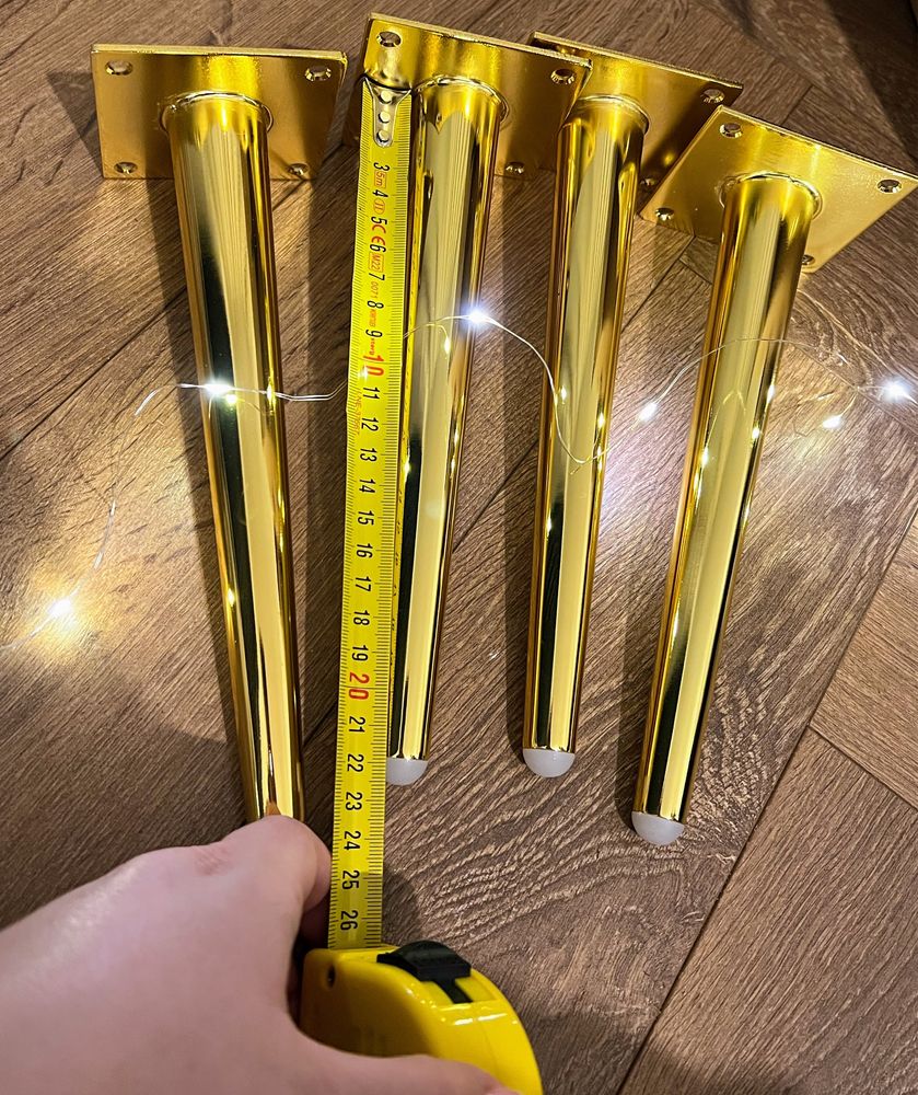 Nóżki meblowe noga meblowa złota złote stożek 22 cm 4 szt