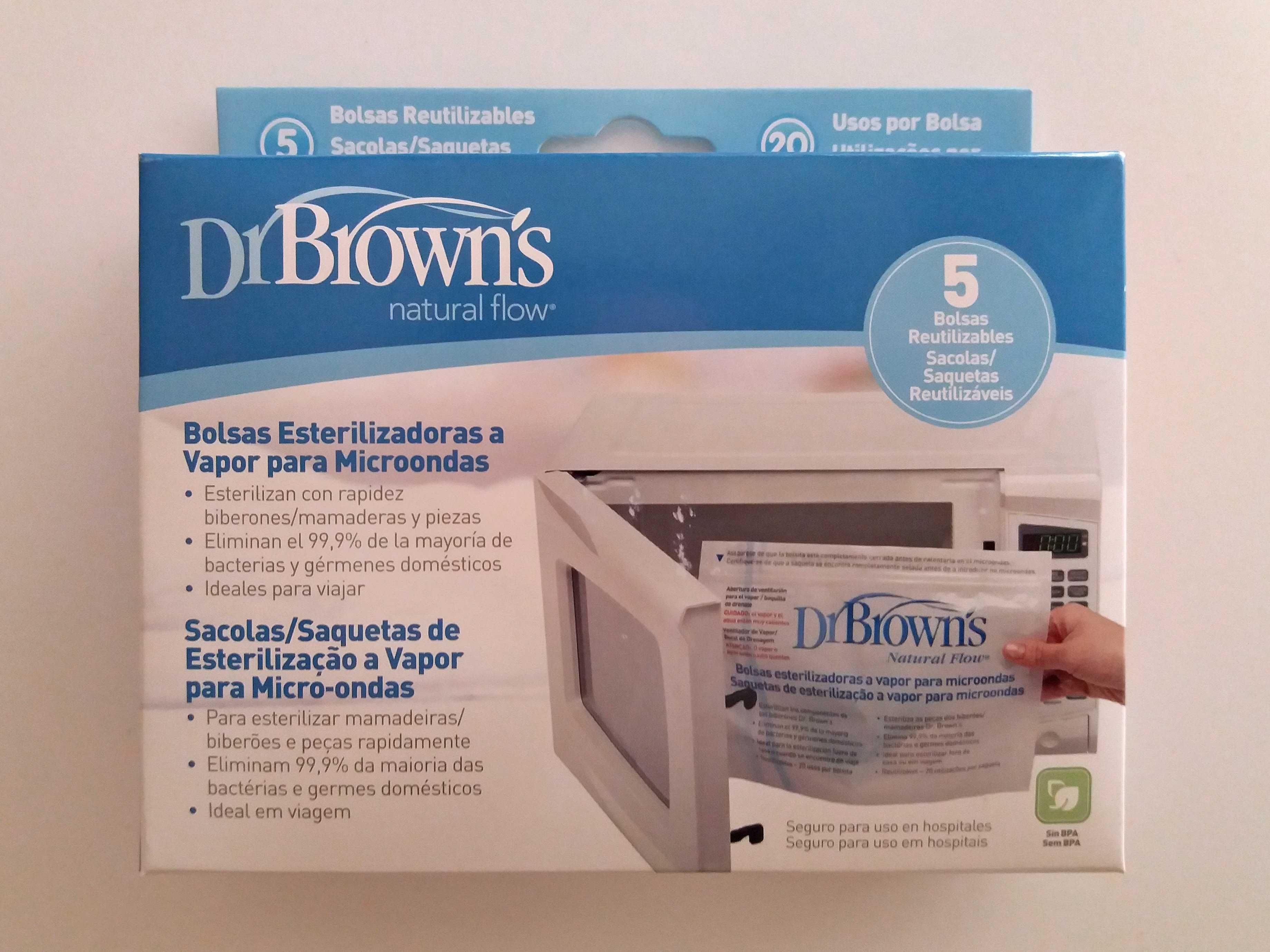 DR. BROWN'S - Bolsas Esterilizadoras a Vapor para Micro-ondas - NOVAS