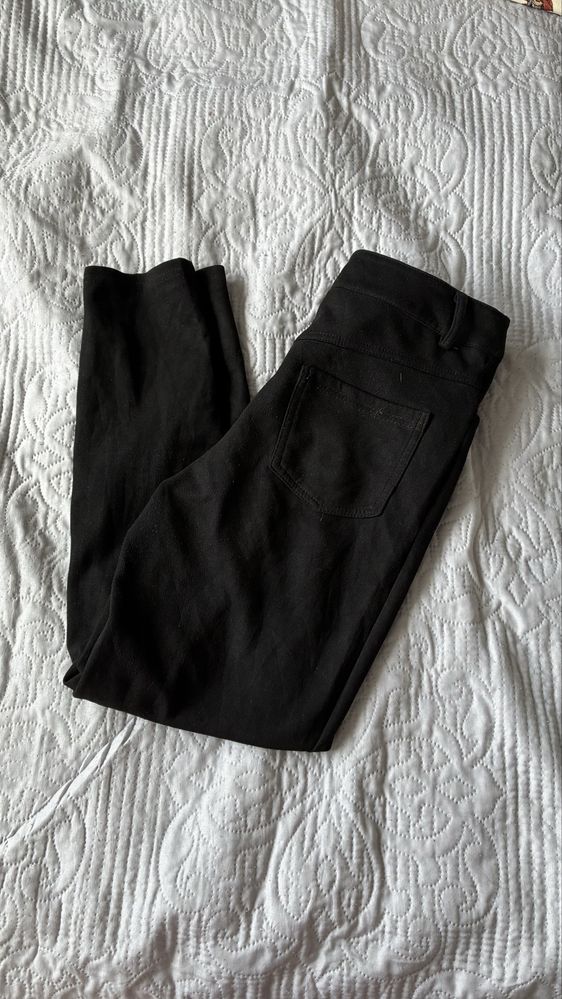 Shein czarne spodnie ala zamsz S/36