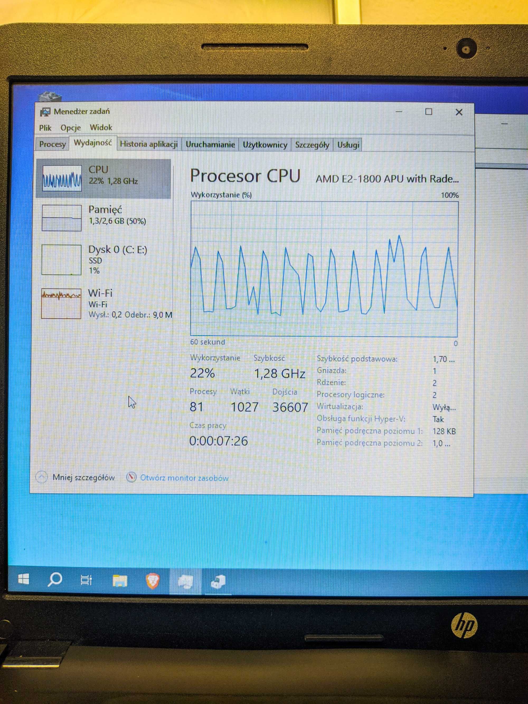 Laptop HP 655 po serwisie czyszczącym