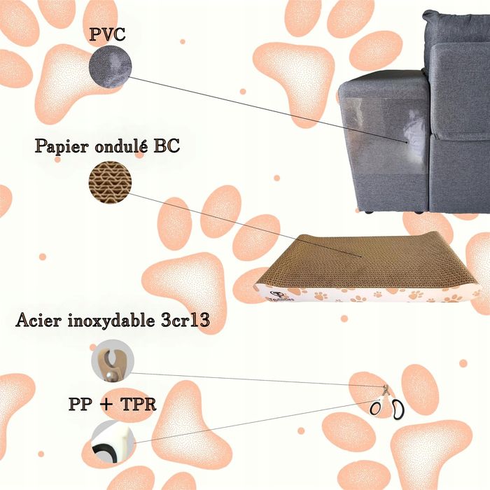 Drapak dla kota niski + obcinaczka + mata ochronna zastew CE do 60 cm