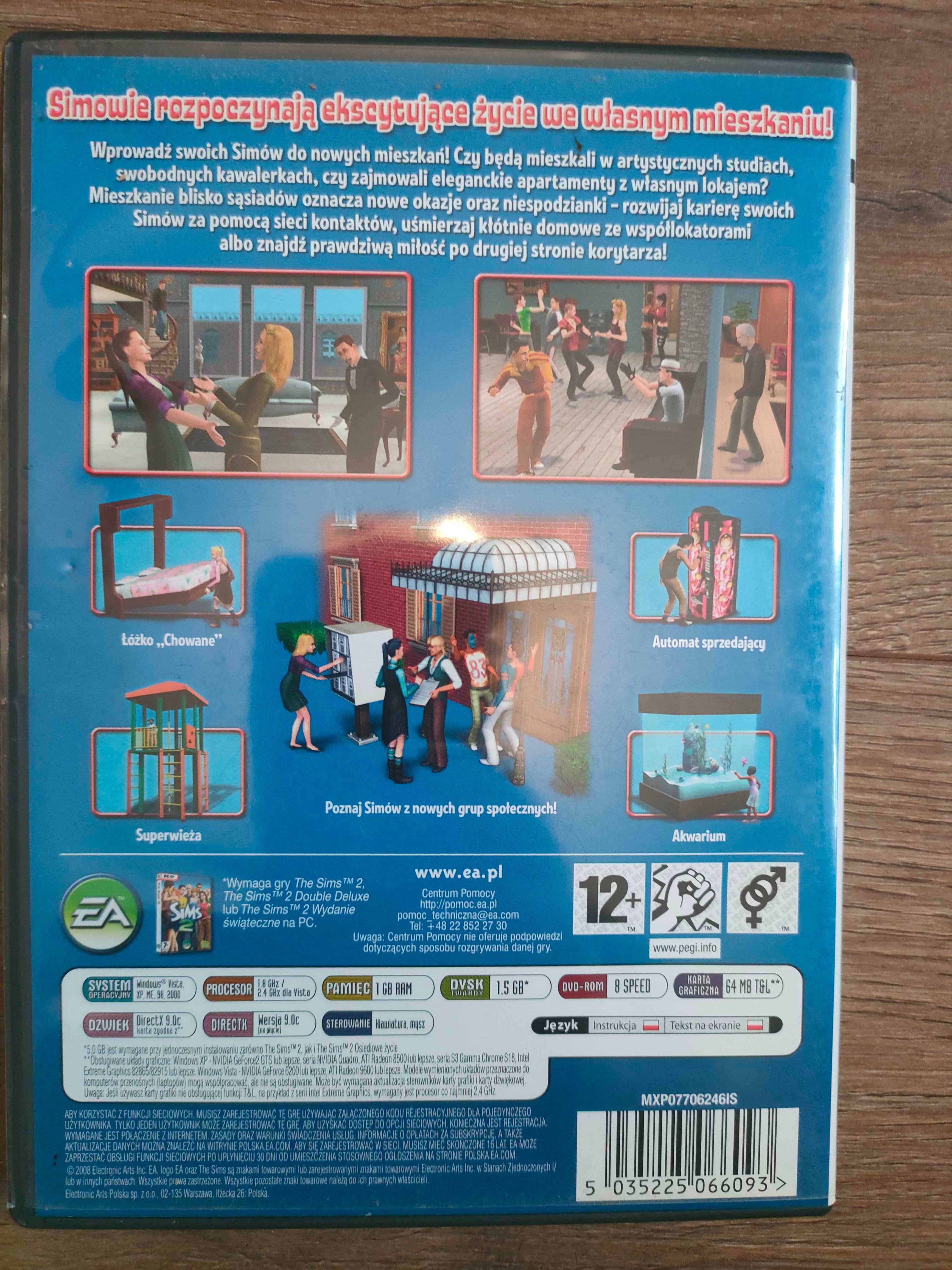 [Jak nowa] The Sims 2 "Osiedlowe życie" dodatek