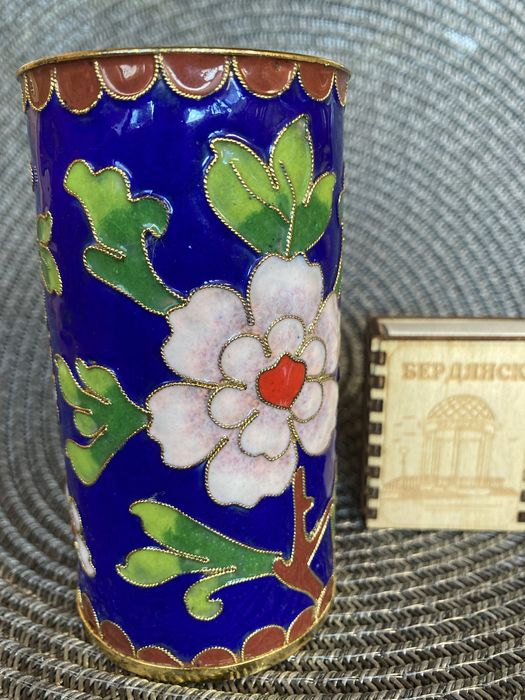 Карандашница/стакан Перегородчатая эмаль Клуазоне Винтаж