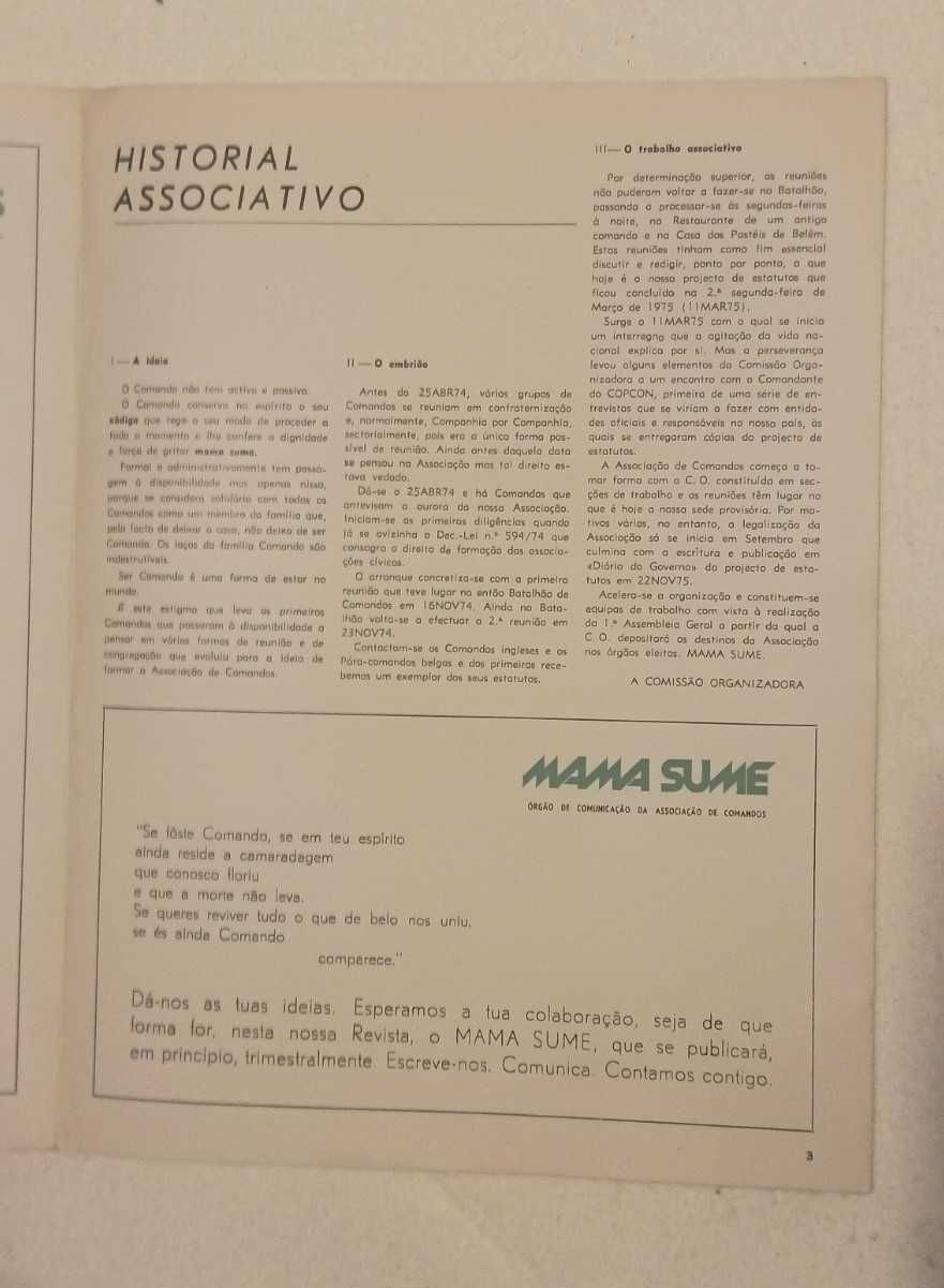 Nº 0 Revista Mama Sume, 7/2/1976 * Associação de Comandos * Exercito