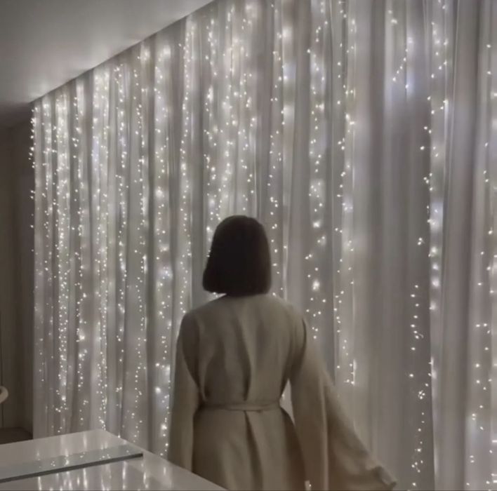 Новинка! Гірлянда штора мішура/ хвойна лапа 3*2, 3*3