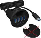 IcyBox Koncentrator biurkowy Hub 4xUSB 3.0 do biurka kabel 120 cm