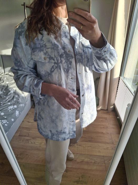 Rozmiar S M, narzutka tie-dye , kurtka koszulowa