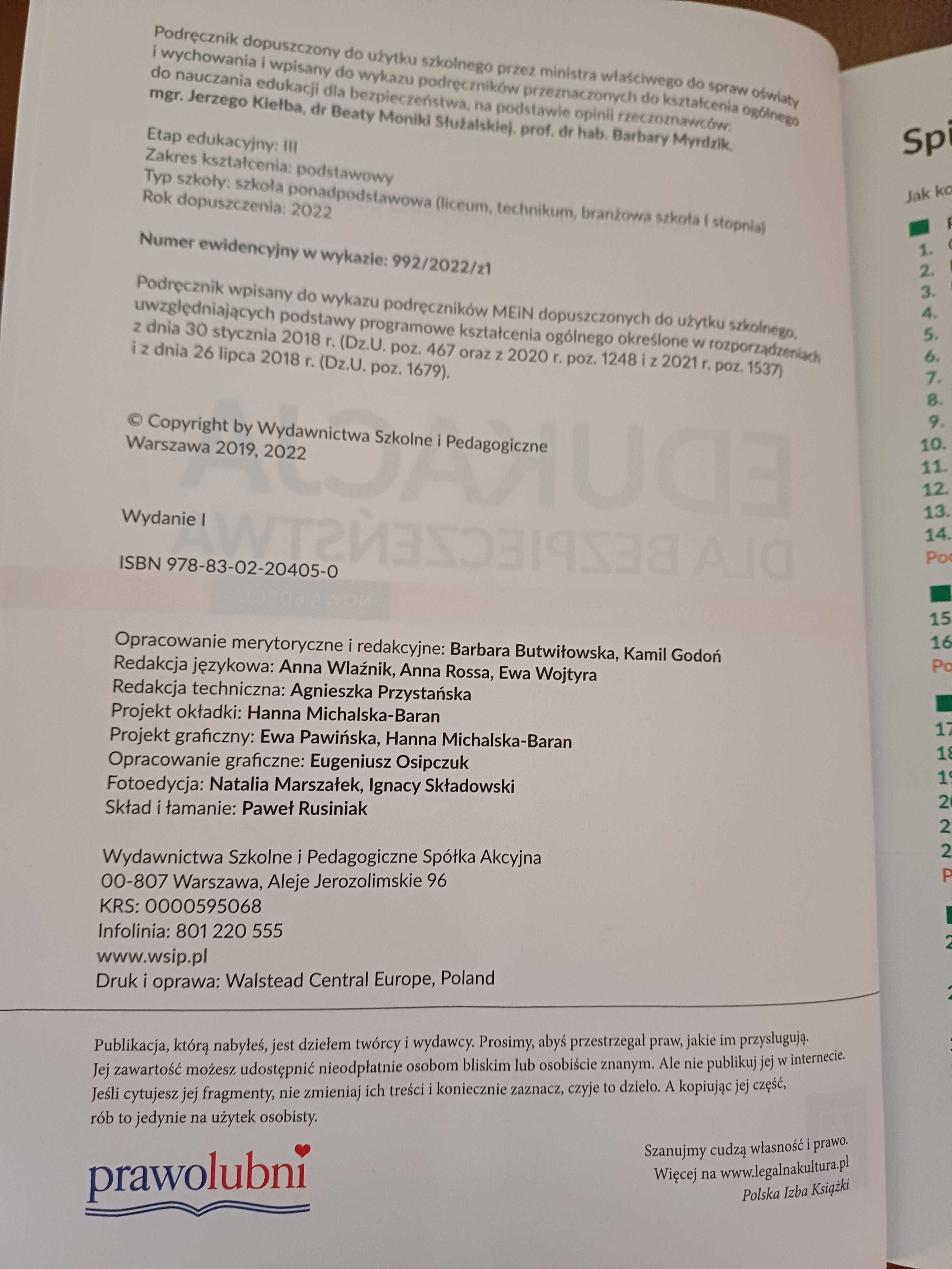 Edukacja dla bezpieczeństwa. Podręcznik. Klasa 1. Zakres podstawowy.