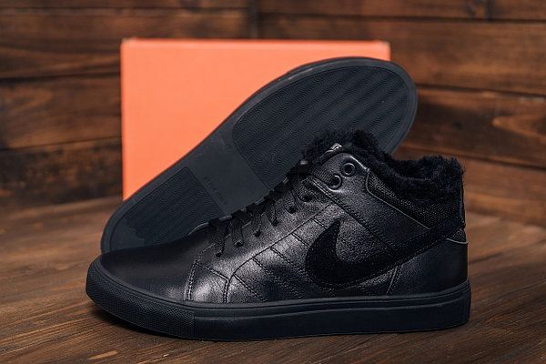 Мужские зимние кожаные ботинки Nike Black Leather