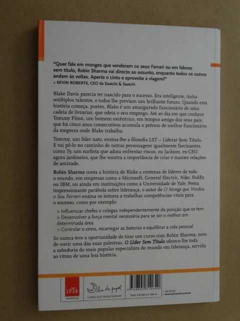 O Líder Sem Título de Robin Sharma - 1ª Edição