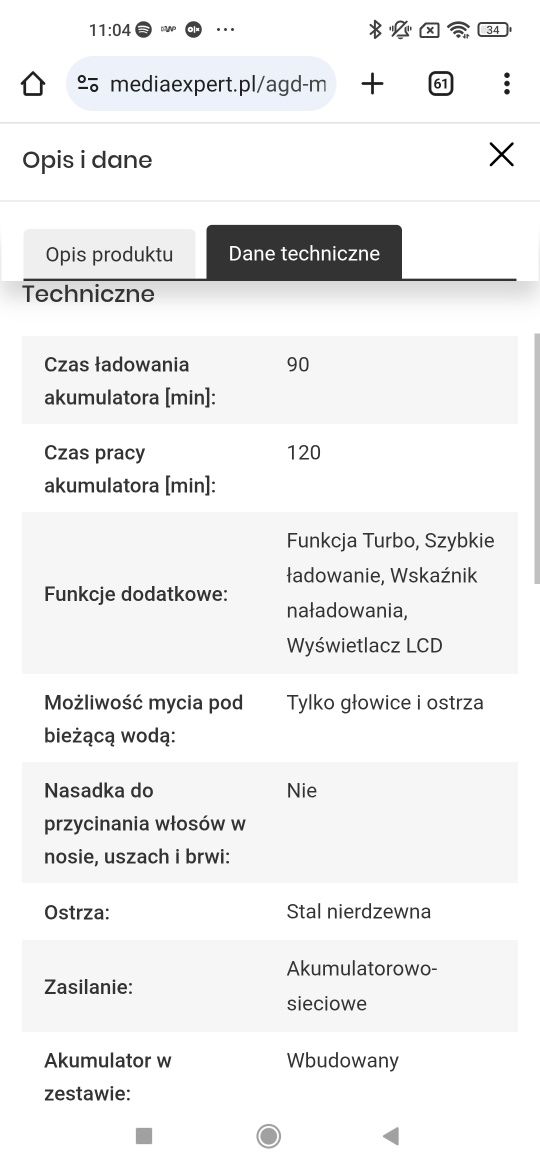 Rowenta Formula 1 Trymer golarka maszynka do wlosow brody