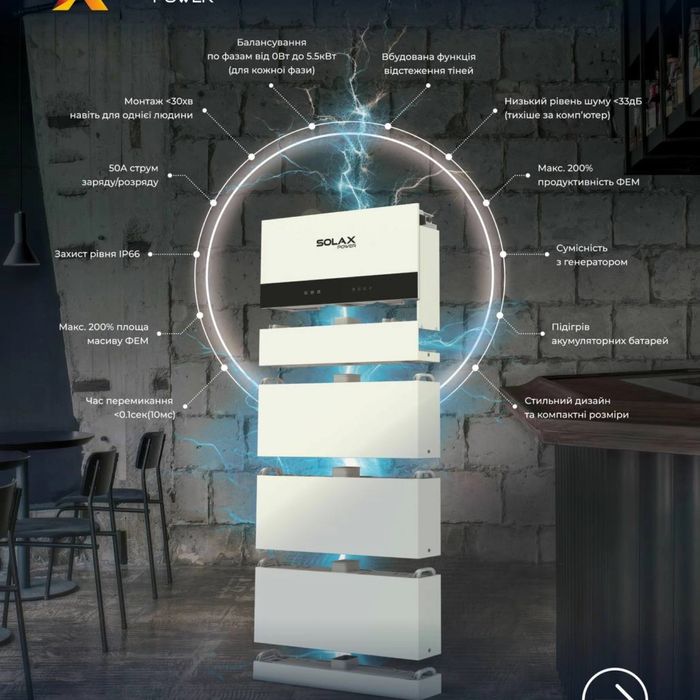 Інвертор гібридний Solax 15 кВт  + 15 кВт АКБ