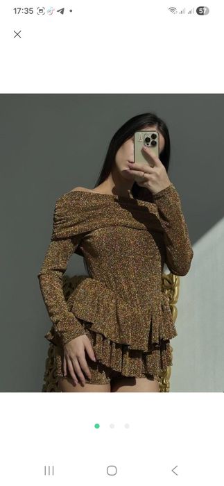 Золотий комбінезон з довгими рукавами PLT