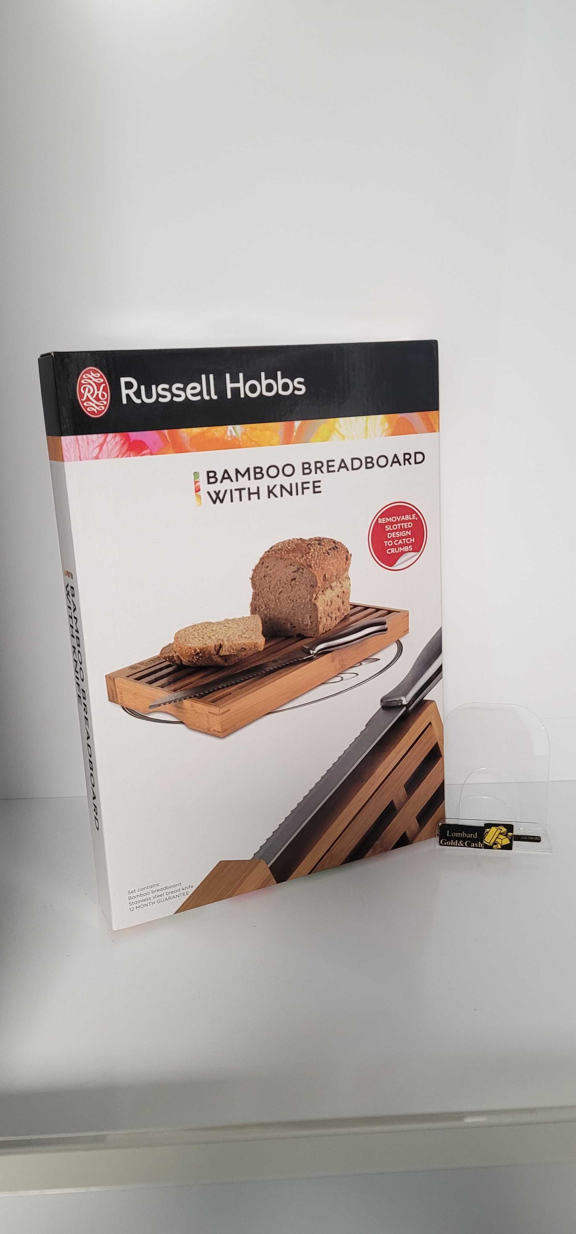 Bambusowa Deska do Krojenia Chleba z Nożem Russell Hobbs