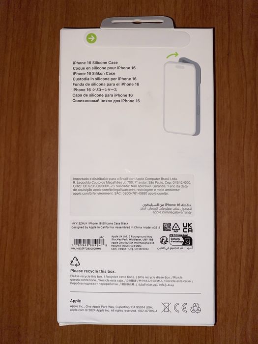 Capa Silicone Preto iPhone 16