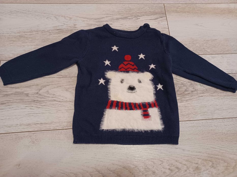 Sweterek świąteczny h&m, 86 cm