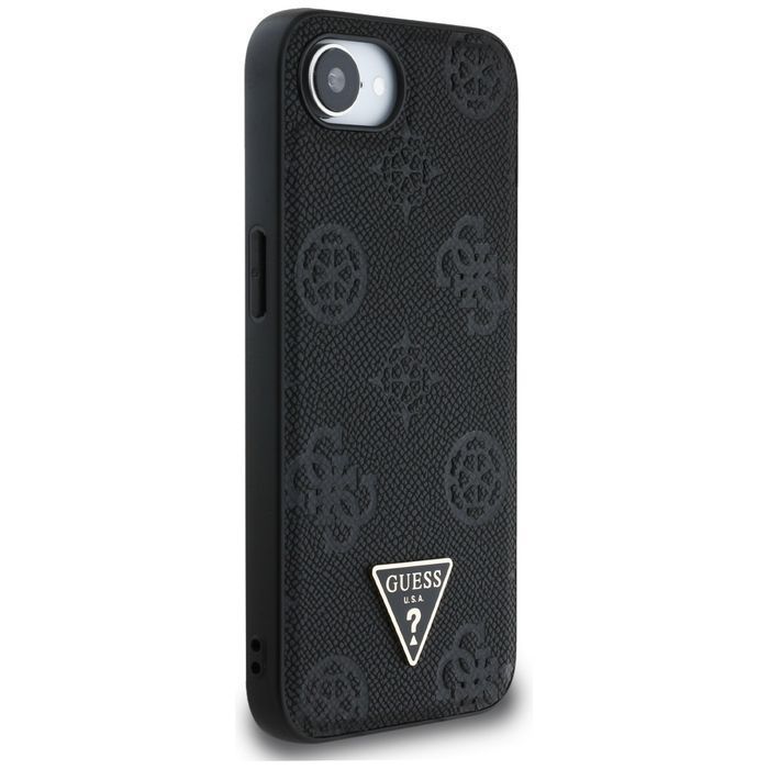 Etui GUESS Hot Stamp Peony Triangle Logo MagSafe do Iphone 16e czarny