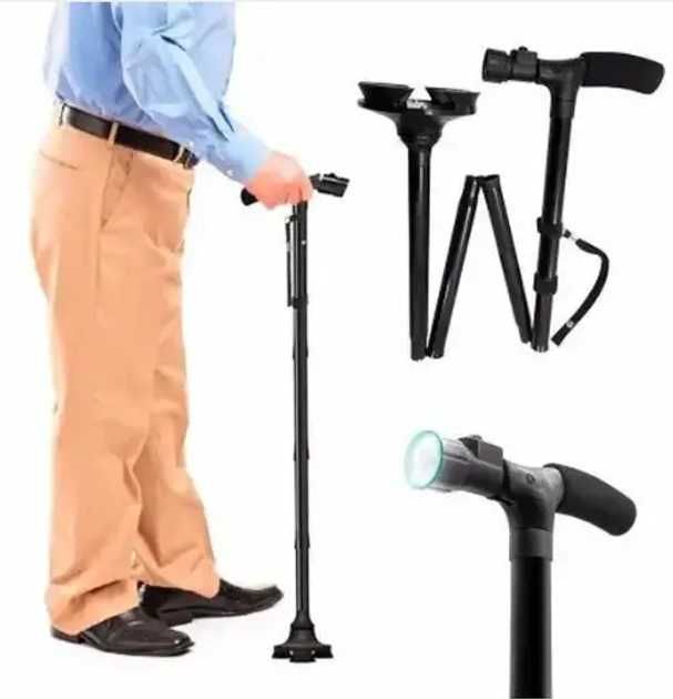 Телескопічна тростина з ліхтарем і підставкою 4 м