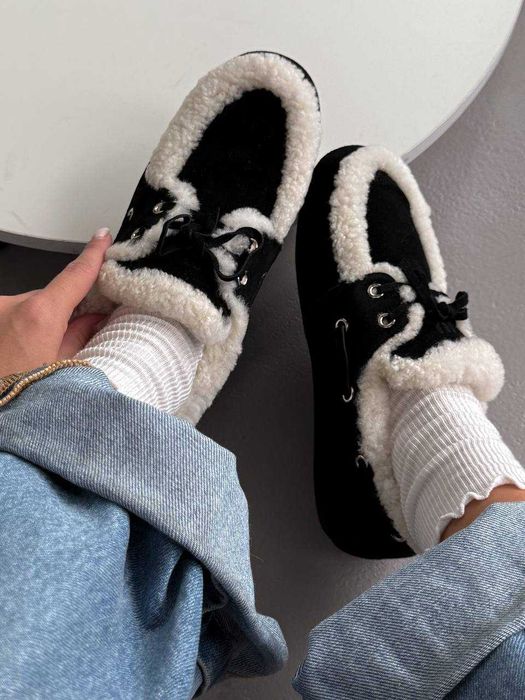 Лофери Miu Miu Loafers Winter Black premium