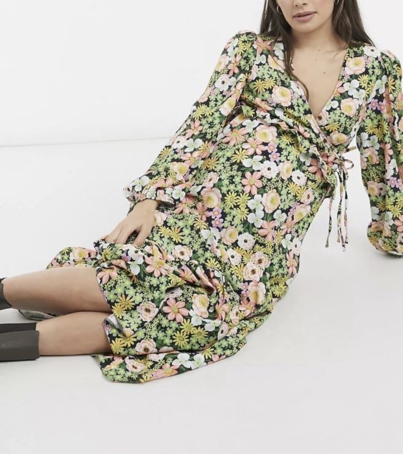 Довга сукня на запах для вагітних Asos