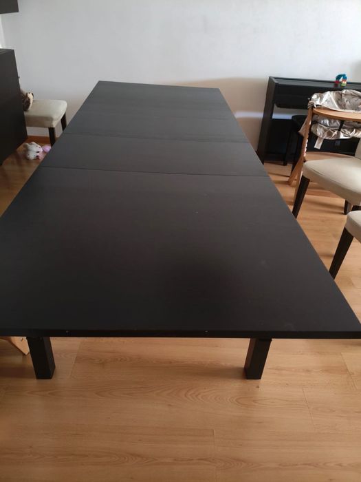 Mesa extensivel preta strandtorp IKEA