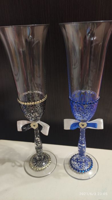 Свадебные бокалы, весільні фужери