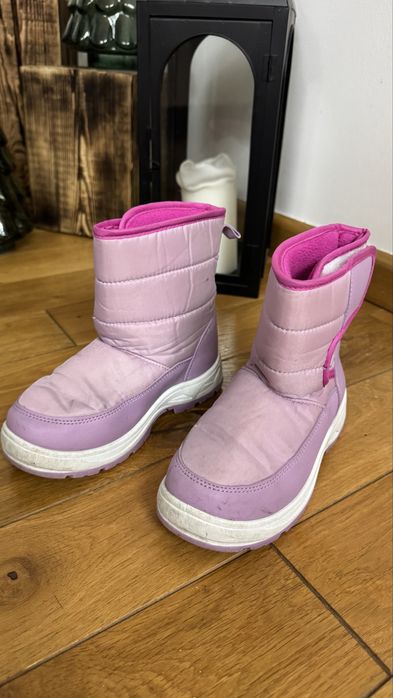 Rozowe sniegowce buty kozaki  31